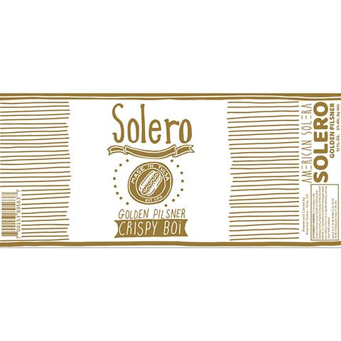 American Solera Solero Golden Pilsner by American Solera, beer label