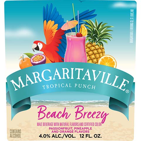 Margaritaville Tropical Punch Beach Breezy by Margaritaville Brewing Co., beer label