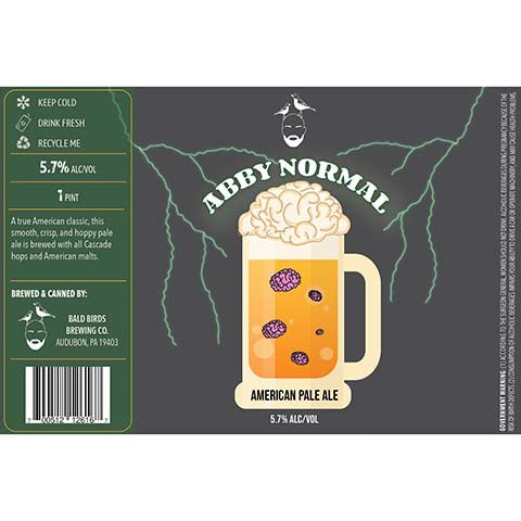 Bald Birds Abby Normal American Pale Ale by Bald Birds Brewing Co., beer label