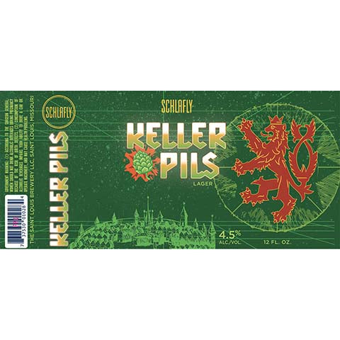 Schlafly Heller Pils Lager by The Saint Louis Brewery LLC., beer label