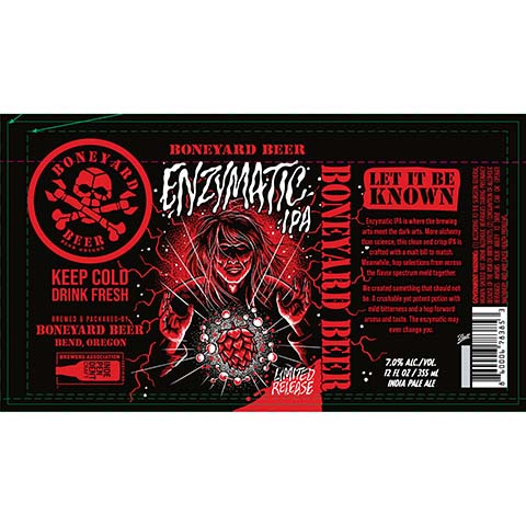 Boneyard Enzymatic IPA by Bonesaw Brewing Co., beer label