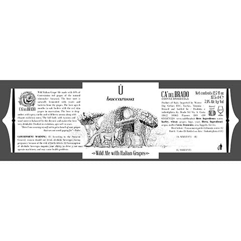 Ca' Del Brado U Baccarossa Wild Ale by Winter Dog Cellars LLC., beer label