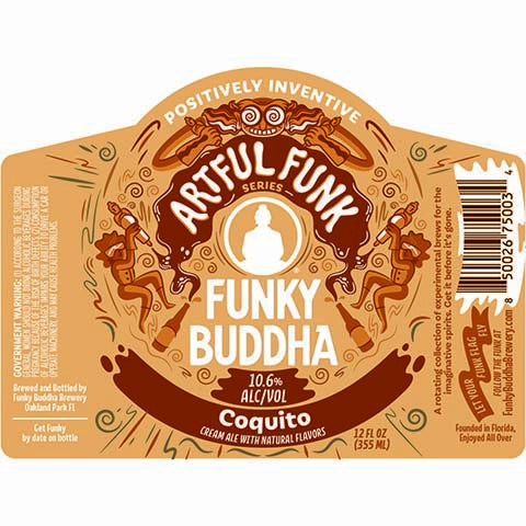 Funky Buddha Artful Funk Coquito Cream Ale by Funky Buddha Brewery, beer label