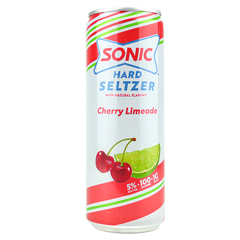 Sonic Cherry Limeade Hard Seltzer by Sonic, beer label