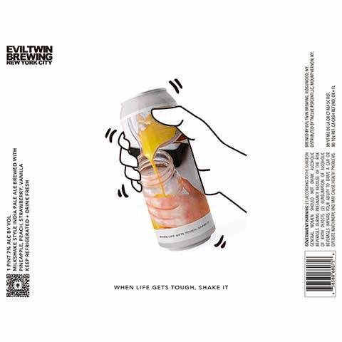 Evil Twin When Life Gets Tough, Shake It IPA by Evil Twin Brewing, beer label