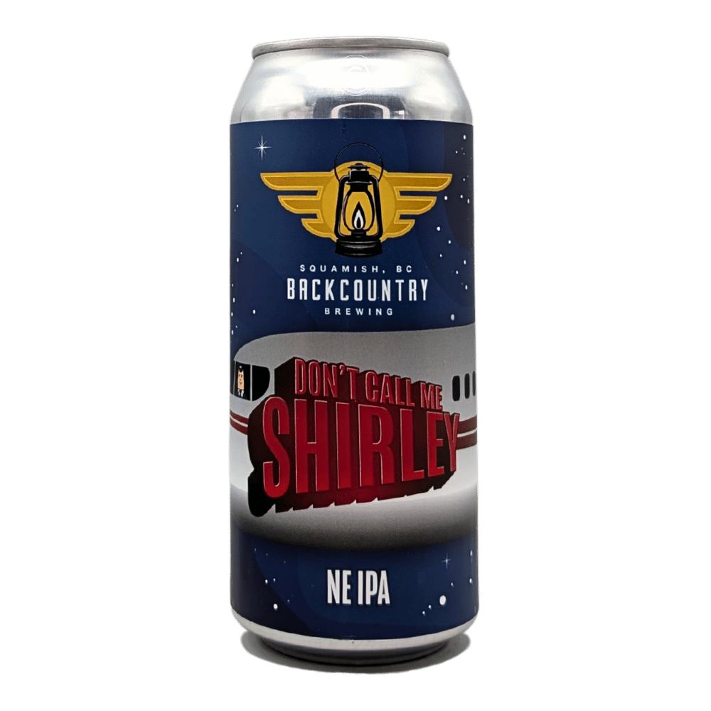 Don't Call Me Shirley New England IPA by Backcountry Brewing, beer label