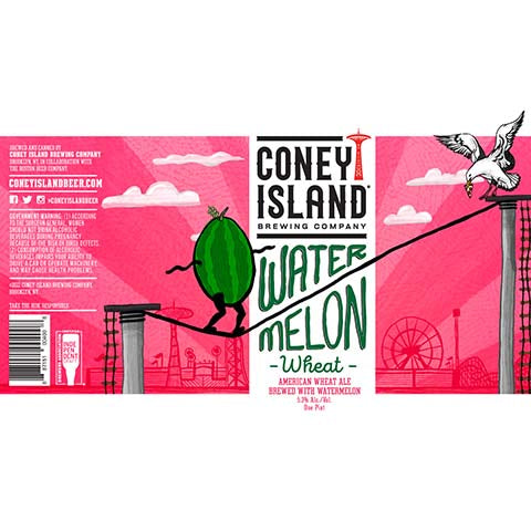 Coney Island Watermelon Wheat Ale by Coney Island Beer, beer label