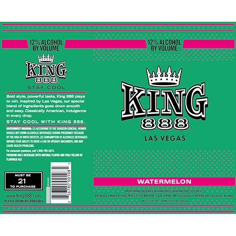 King 888 Watermelon by King Triple Eight Brewing, beer label