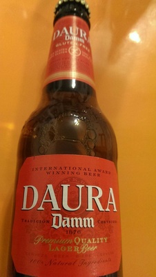 Daura Damm by Damm, beer label