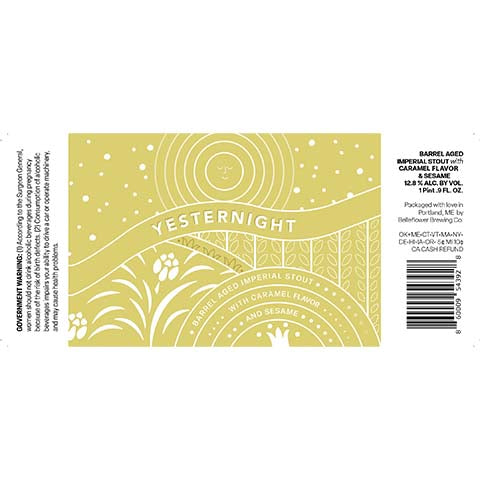 Belleflower Yesternight Imperial Stout by Belleflower Brewing, beer label