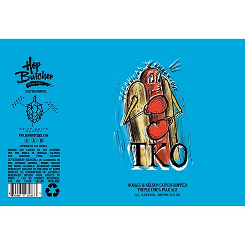 Hop Butcher TKO TIPA by Hop Butcher For the World, beer label