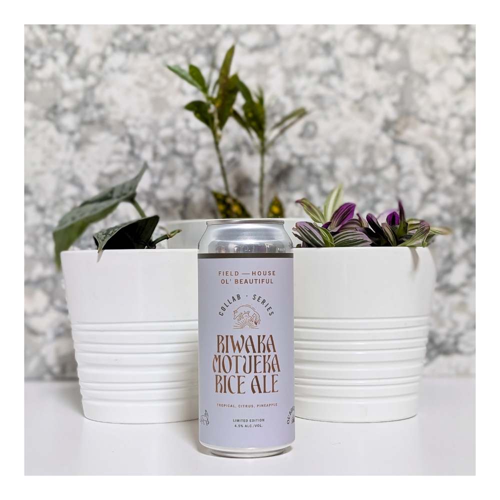 x Ol' Beautiful Brewing Company Riwaka Motueka Rice Ale by Field House Brewing Co., beer label