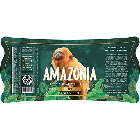 Amazonia Brazilian Beer IPA by Alternative Import Export Inc., beer label