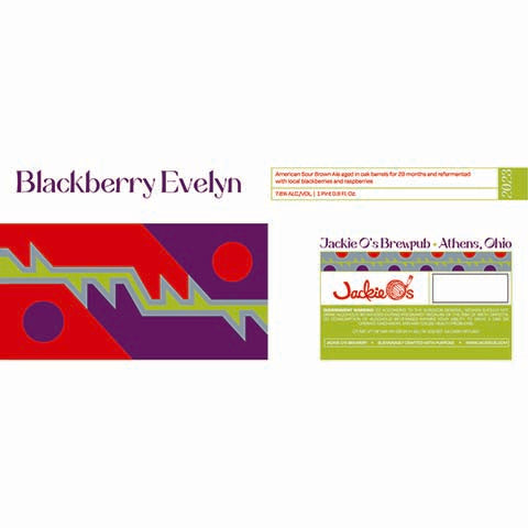 Jackie O's Blackberry Evelyn Brown Ale by Jackie O's Pub & Brewery, beer label