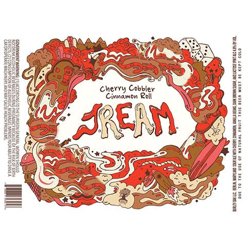 Burley Oak Cherry Cobbler Cinnamon Roll JREAM Sour Ale by Burley Oak Craft Brewery, beer label