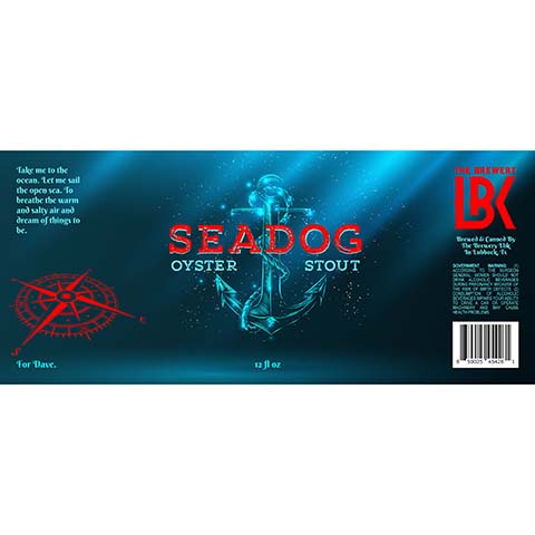 The Brewery LBK Seadog Oyster Stout by The Brewery LBK, beer label