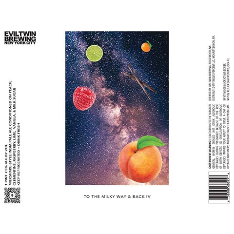 Evil Twin To The Milky Way & Back IV IPA by Evil Twin Brewing, beer label