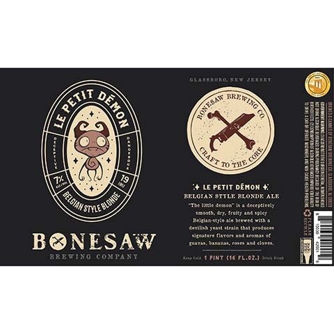 Bonesaw Le Petit Demon Belgian Blonde Ale by Bonesaw Brewing Co., beer label