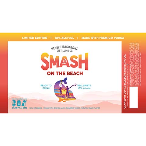 Devil's Backbone Smash On The Beach by Devils Backbone Brewing Company, beer label