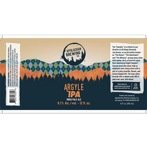 Appalachian Argyle IPA by Appalachian Brewing Co., beer label
