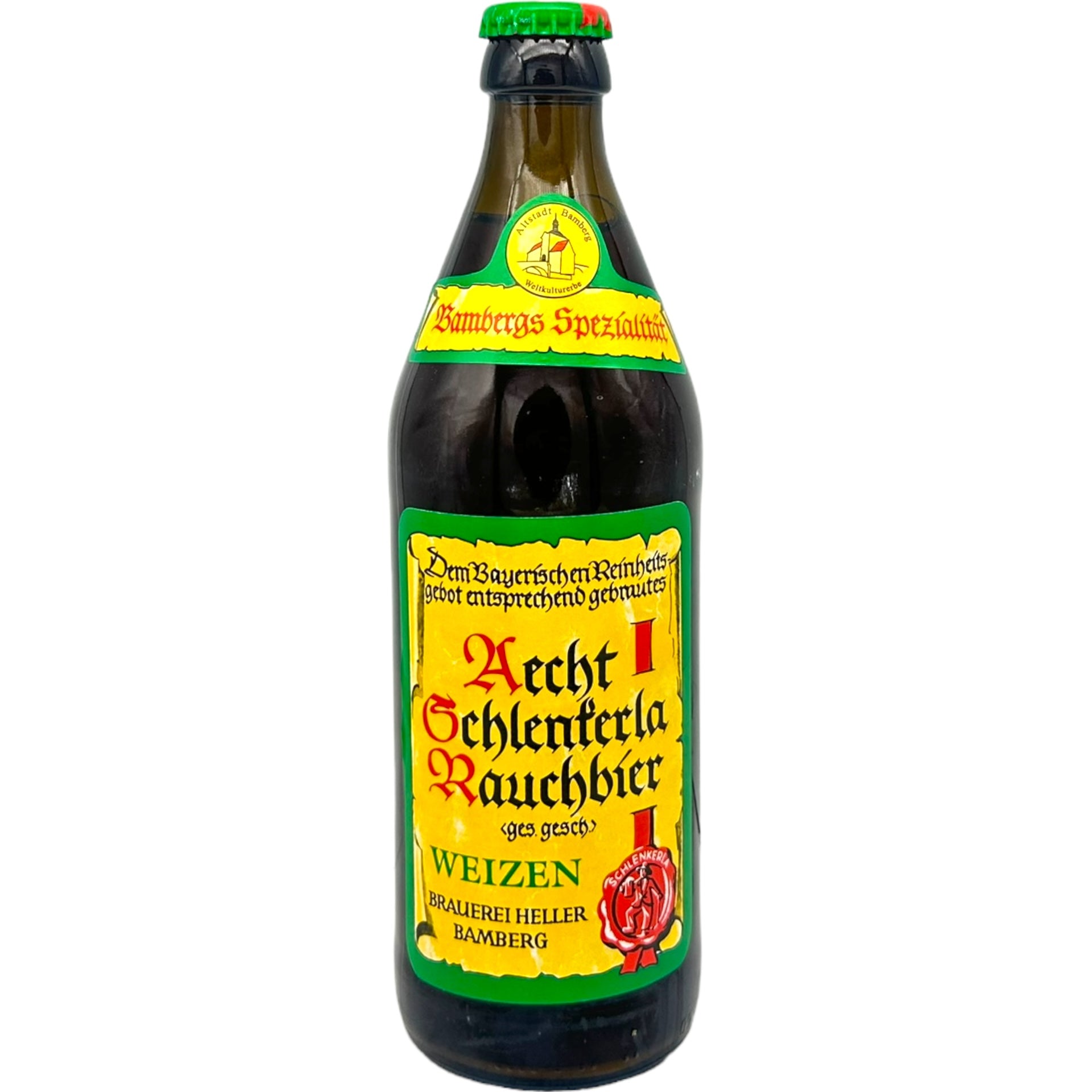 Aecht Schlenkerla Rauchbier Weizen by Heller, beer label