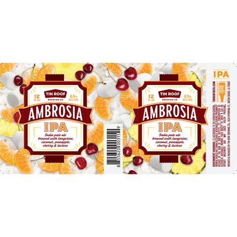 Tin Roof Ambrosia IPA by Tin Roof Brewing Co, beer label