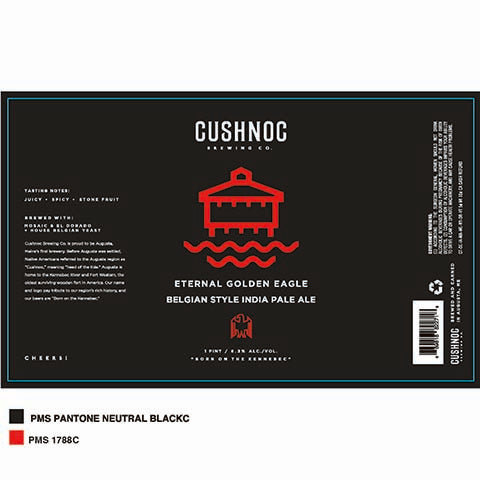 Cushnoc Eternal Golden Eagle Belgian IPA by Cushnoc Brewing Company, beer label