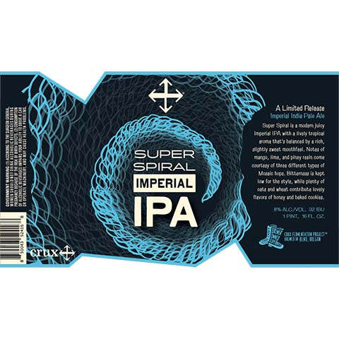 Crux Super Spiral Imperial IPA by Crux Fermentation Project, beer label