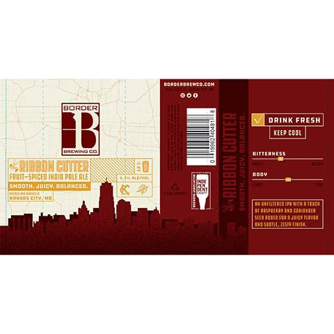 Border Ribbon Cutter IPA by Border Brewing Company, beer label