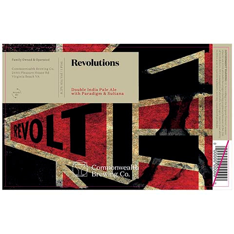 Commonwealth Revolutions DIPA by Commonwealth Brewing Co., beer label