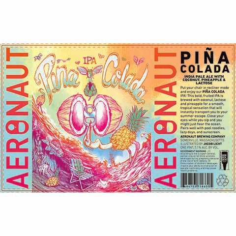 Aeronaut Pina Colada IPA by Aeronaut Brewing Company, beer label