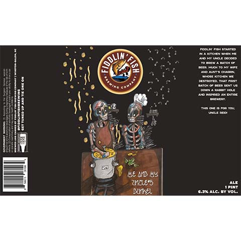Fiddlin' Fish Me and My Uncle's Dunkel by Fiddlin' Fish Brewing Company, beer label