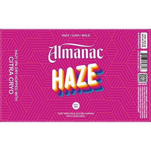 Almanac Haze Cita Cryo Hazy IPA by Almanac Beer Company, beer label