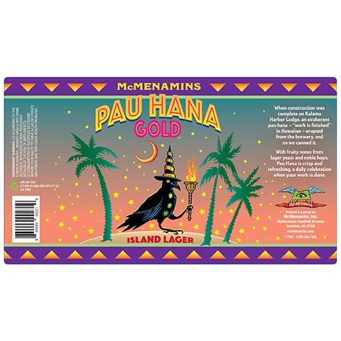 McMenamins Pau Hana Gold Island Lager by McMenamins, beer label
