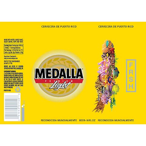 Medalla Light FRSH Yellow by Compania Cervecera, beer label