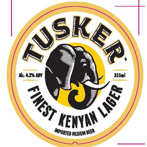 Tusker Kenyan Lager by Tusker, beer label