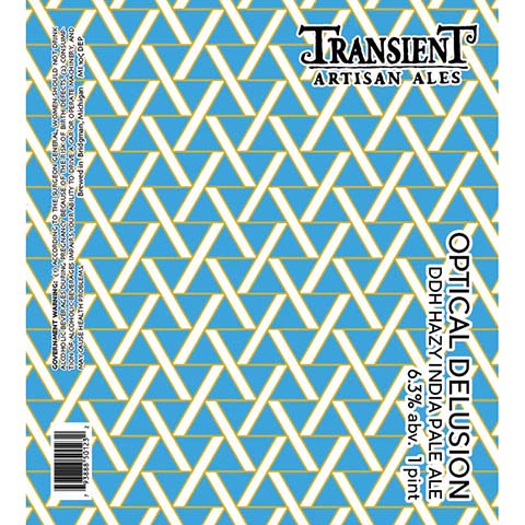 Transient Artisan Ales Optical Delusion Hazy IPA by Transient Artisan Ales, beer label