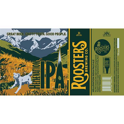 Roosters Helevation IPA by Roosters B St Brewing Company, beer label