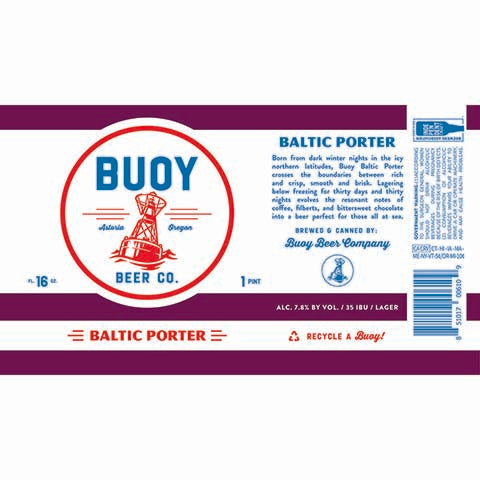 Buoy Baltic Porter by Buoy Beer Company, beer label