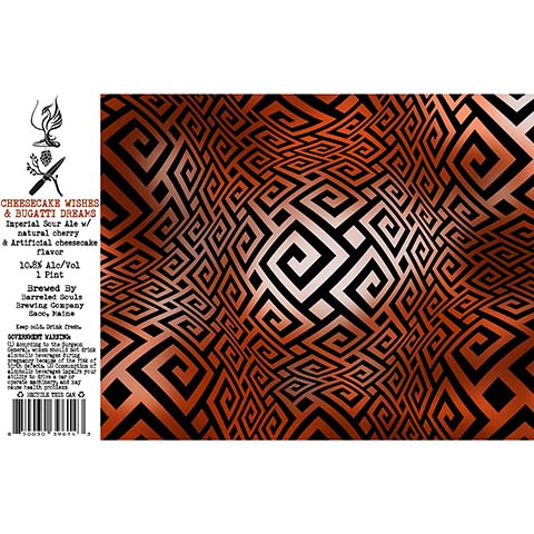 Barreled Souls Cheesecake Wishes & Bugatti Dreams Imperial Sour Ale by Barreled Souls Brewing Company LLC, beer label