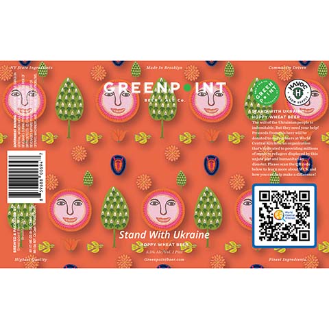 Greenpoint Stand With Ukraine by Greenpoint Beer & Ale Co., beer label