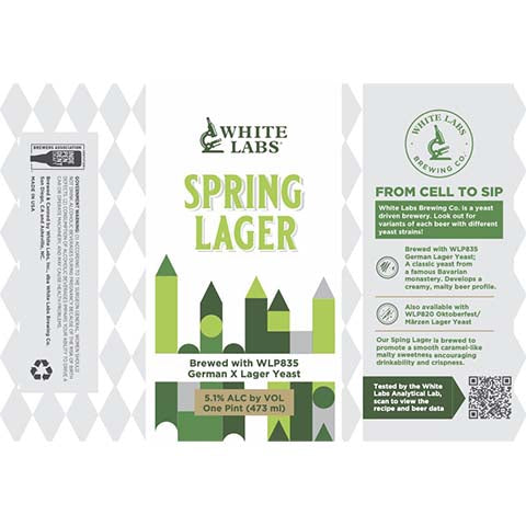 White Labs Spring Lager by White Labs Brewing, beer label