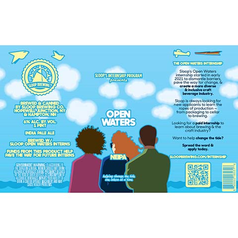 Sloop Open Waters NEIPA by Sloop Brewing, beer label