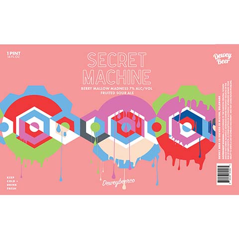 Dewey Beer Secret Machine (Berry Mallow Madness) by Dewey Beer Co., beer label