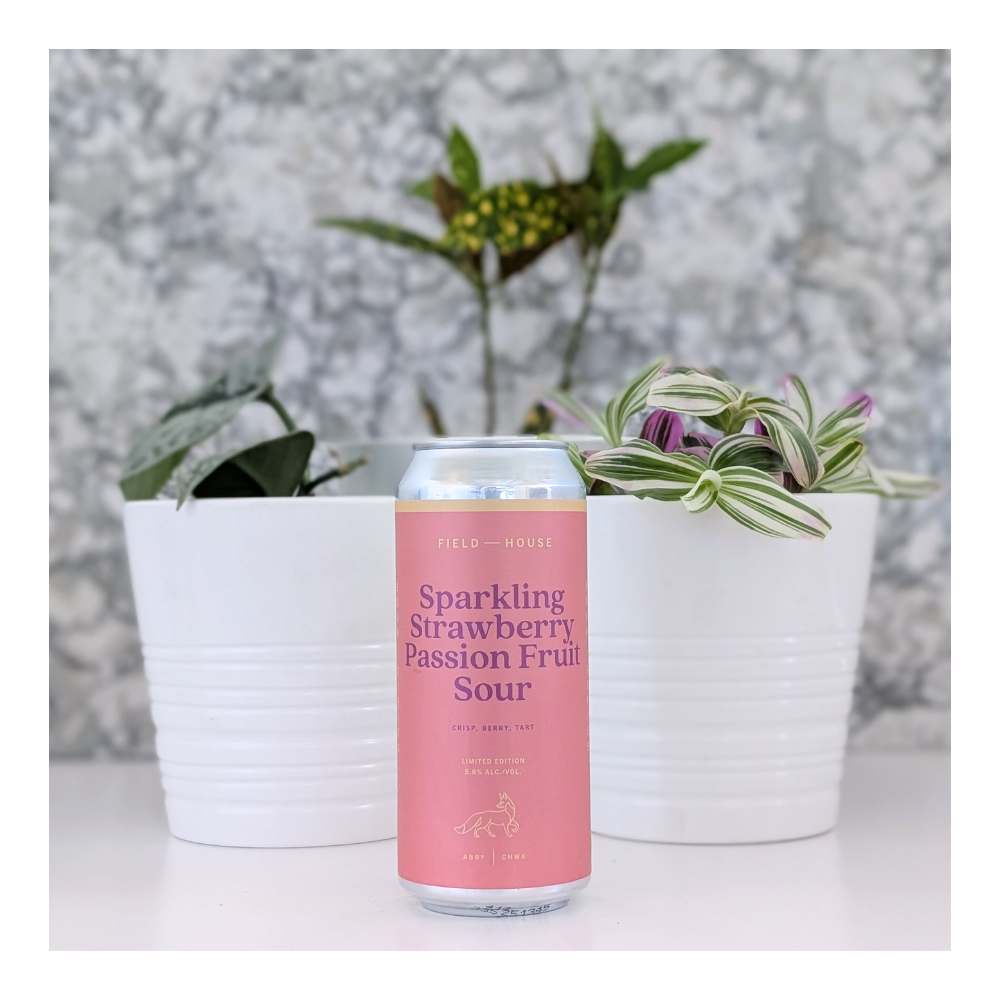 Co. Sparkling Strawberry Passion Fruit Sour by Field House Brewing Co., beer label