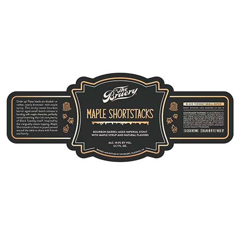 Bruery Maple Shortstacks Imperial Stout by The Bruery, beer label