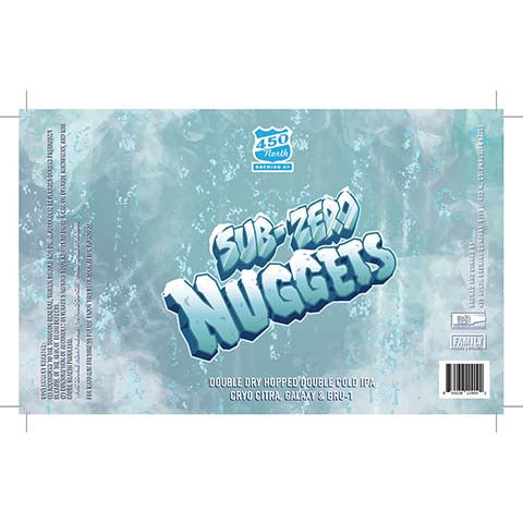 450 North Sub-Zero Nuggets IPA by 450 North Brewing Company, beer label