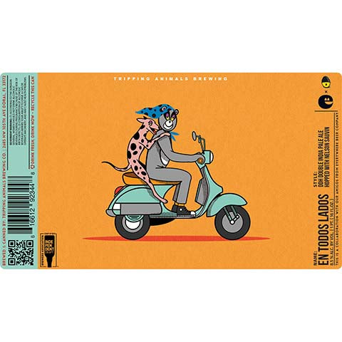 Tripping Animals En Todos Lados DIPA by Tripping Animals Brewing Co., beer label