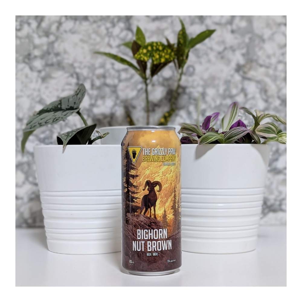 Bighorn Nut Brown by The Grizzly Paw Brewing Company, beer label
