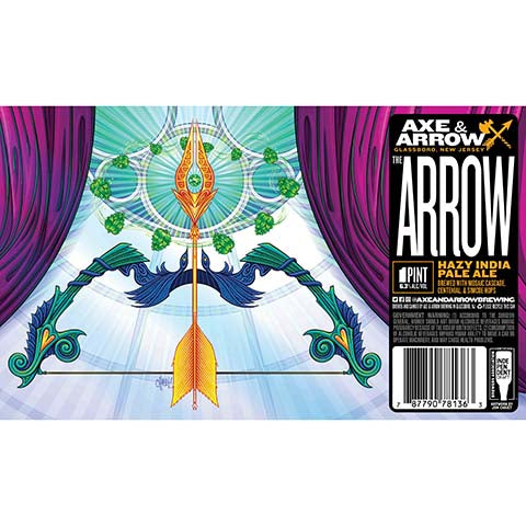 Axe & Arrow The Arrow Hazy IPA by Axe & Arrow Brewing, beer label